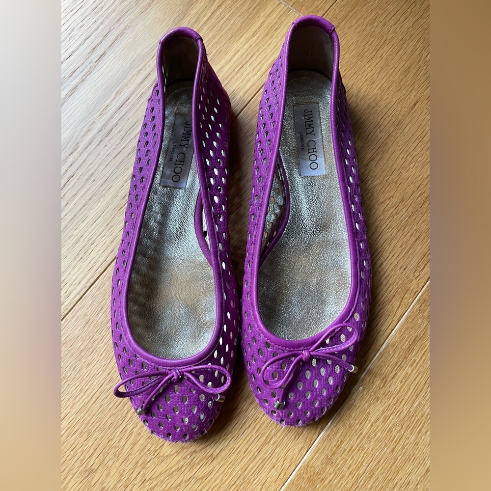 Jimmy Choo perforated leather flats